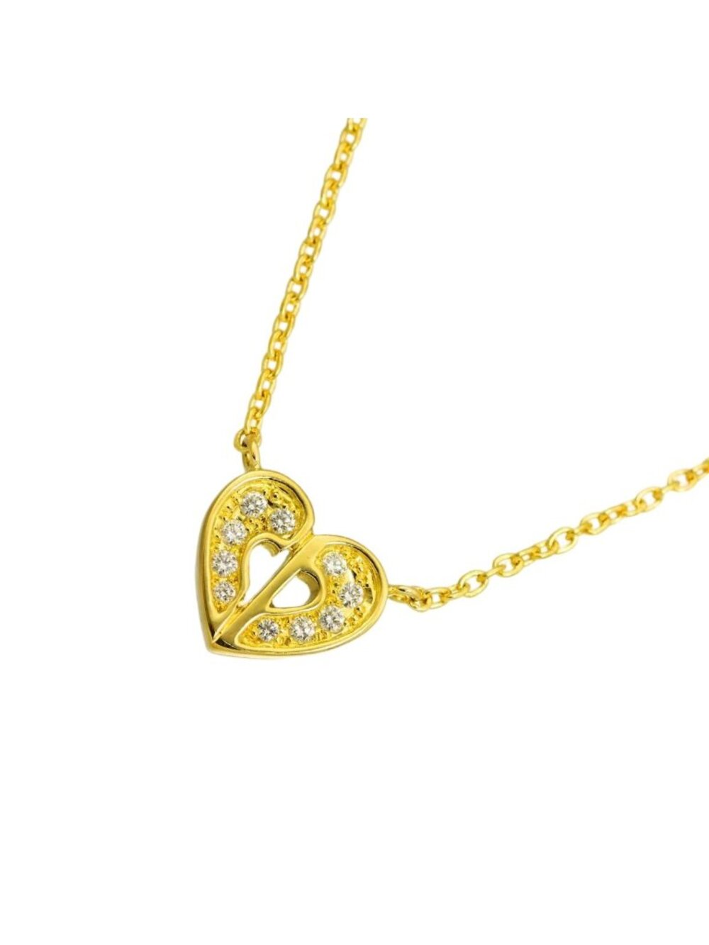 Dior Diamond Necklace 41 18k Yellow Gold 750 Heart